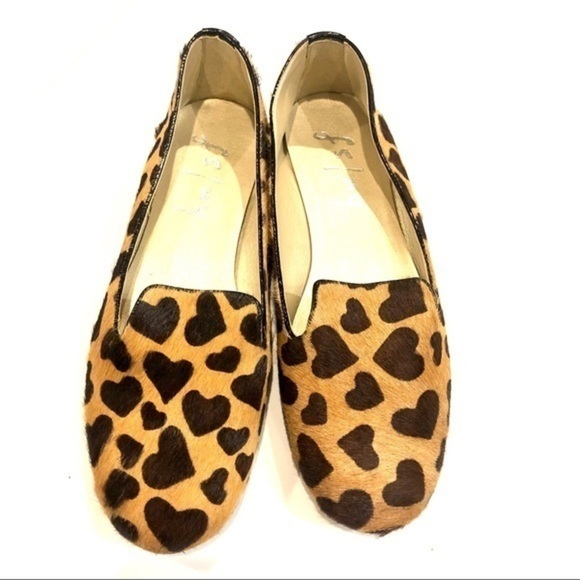 fs/ny 100% real cowhide animal print leopard flats - Picture 2 of 8